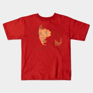 Woman's gaze looking for love Kids T-Shirt